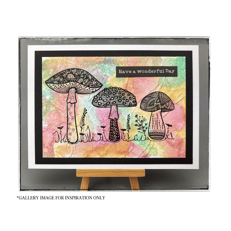 Crafty Individuals - Unmounted Rubber Stamp - 647 - Happy Mushrooms