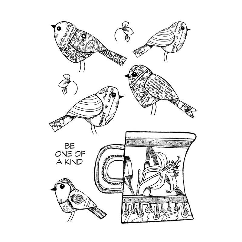 Crafty Individuals - Unmounted Rubber Stamp - 655 - Sparrows