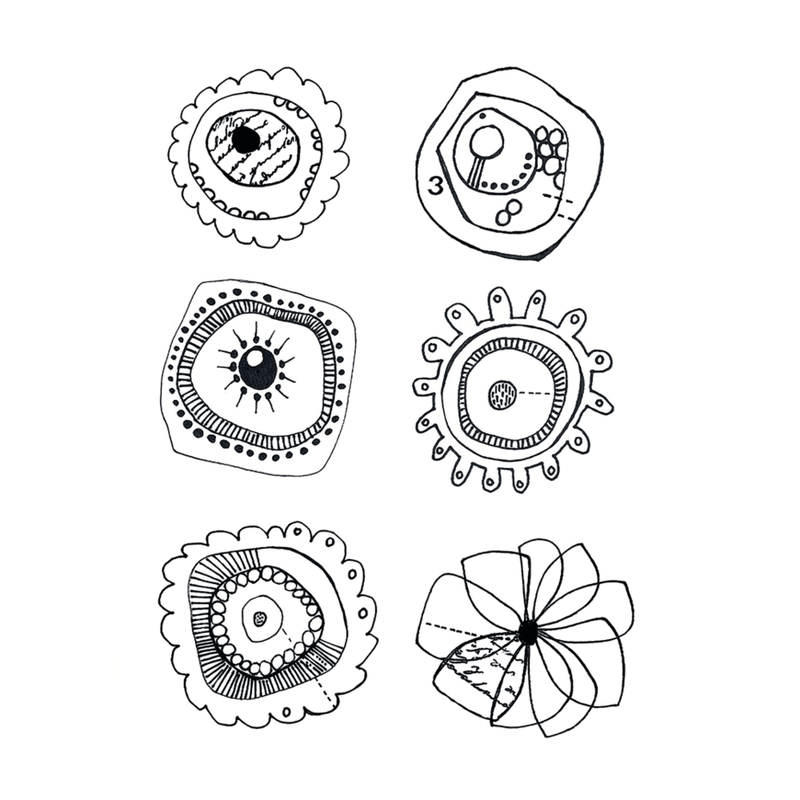 Crafty Individuals - Unmounted Rubber Stamp - 632 - Floral Abstractions Blooms