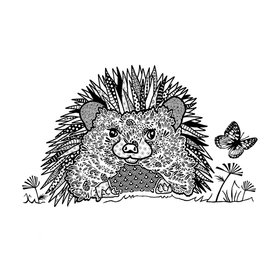 Crafty Individuals - Unmounted Rubber Stamp - 645 - Happy Hedgehog