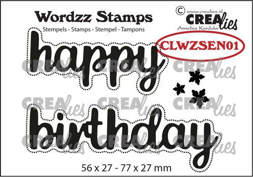 Crealies - Wordzz - Clear Stamp - Happy Birthday