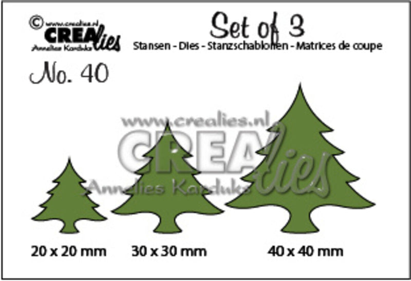 Crealies - Crealies Set of 3 - Christmas Trees Wide