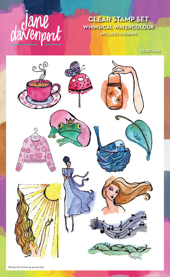 Creative Expressions - 6 x 8 - Clear Stamp Set - Jane Davenport - Whimsical Watercolors