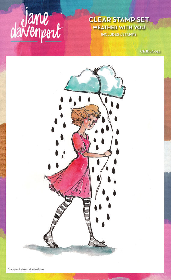 Creative Expressions - 6 x 8 - Clear Stamp Set - Jane Davenport - Weather With You