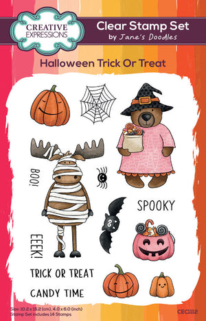 Creative Expressions - A6 - Clear Stamp Set - Jane's Doodles - Halloween Trick or Treat