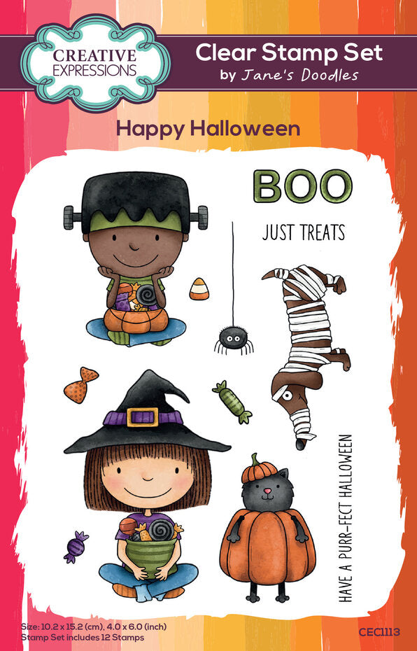 Creative Expressions - A6 - Clear Stamp Set - Jane's Doodles - Happy Halloween