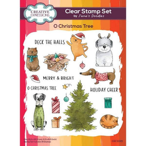 Creative Expressions - 6 x 8 - Clear Stamp Set - Jane's Doodles - O Christmas Tree