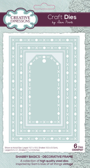 Creative Expressions - A5 - Shabby Basics - Decorative Frame Dies - Sam Poole