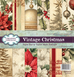 Creative Expressions - 8 x 8 Paper Pad - Vintage Christmas - Taylor Made Journals