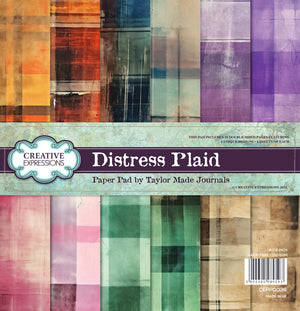 Creative Expressions - 8 x 8 Paper Pad - Distress Plaid - Taylor Made Journals