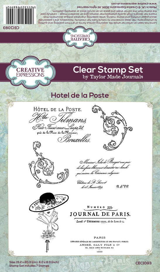 Creative Expressions - Clear Stamp Set - A5 - Taylor Made Journals - Hotel de la Poste