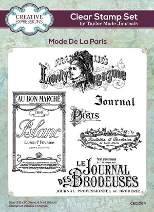 Creative Expressions - Clear Stamp Set - A5 - Taylor Made Journals - Mode De La Paris