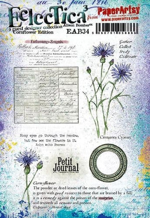 PaperArtsy - Alison Bomber 34 - Cornflower - Rubber Cling Mounted Stamp Set