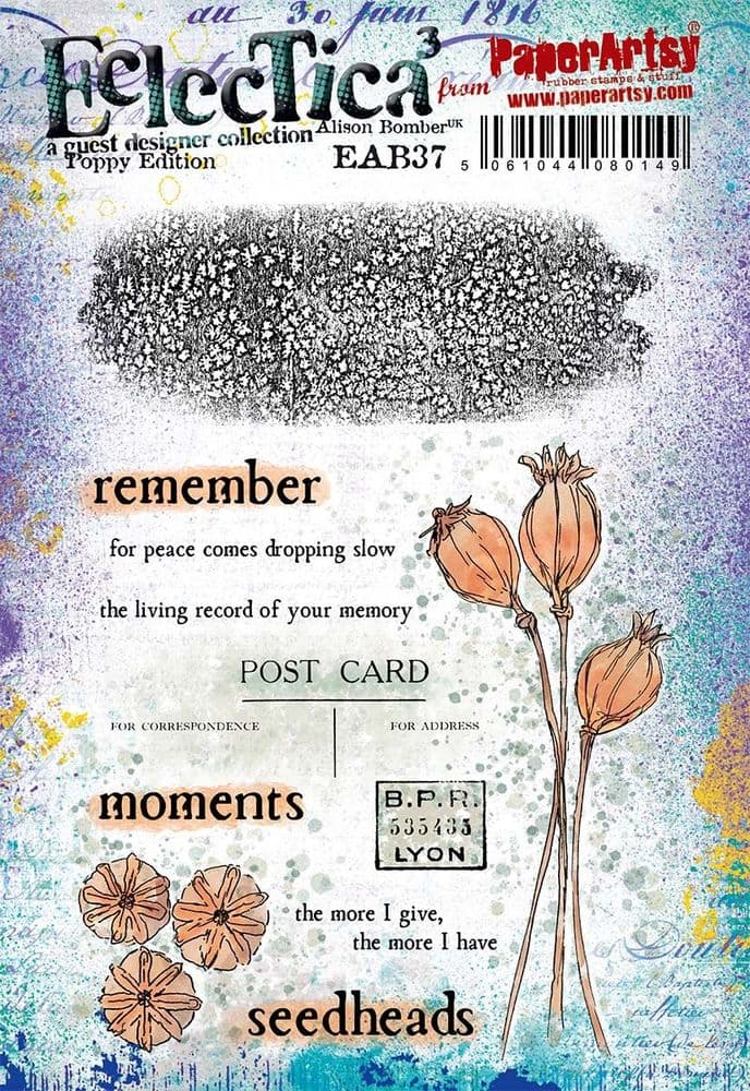 PaperArtsy - Alison Bomber 37 - Poppy - Rubber Cling Mounted Stamp Set