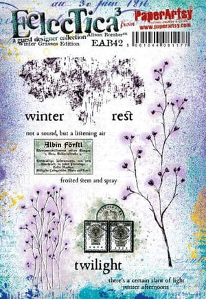 PaperArtsy - Alison Bomber 42 - Winter Grasses - Rubber Cling Mounted Stamp Set - PREORDER