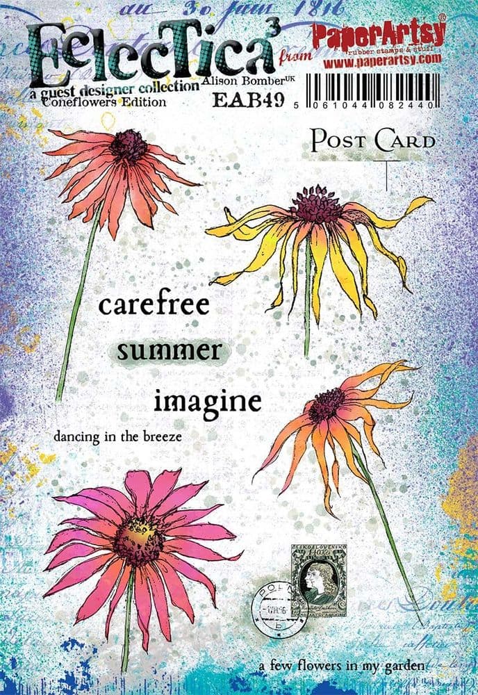 PaperArtsy - Alison Bomber 49 - Coneflowers Edition - Rubber Cling Mounted Stamp Set - PREORDER - Expected 7/2