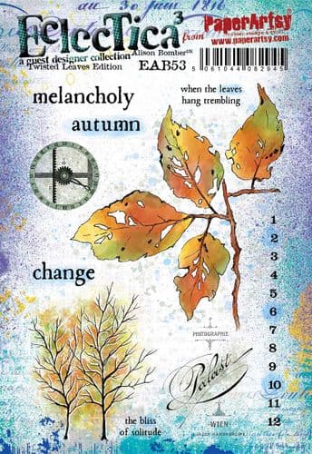 PaperArtsy - Alison Bomber 53 - Twisted Leaves Edition - Rubber Cling Mounted Stamp Set