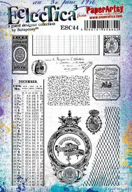 PaperArtsy - Scrapcosy 44 - Rubber Cling Mounted Stamp Set