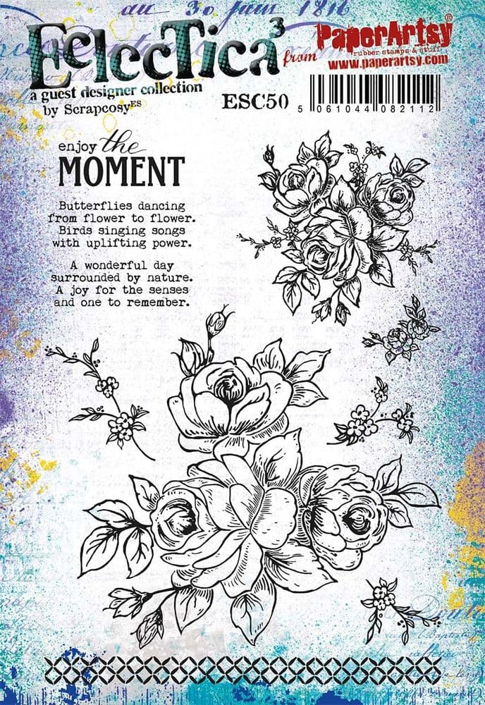 PaperArtsy - Scrapcosy 50 - Rubber Cling Mounted Stamp Set