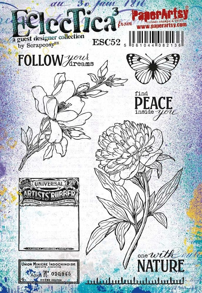 PaperArtsy - Scrapcosy 52 - Rubber Cling Mounted Stamp Set