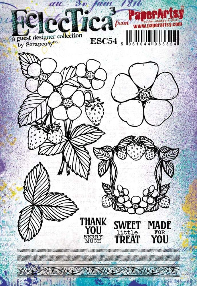 PaperArtsy - Scrapcosy 54 - Rubber Cling Mounted Stamp Set