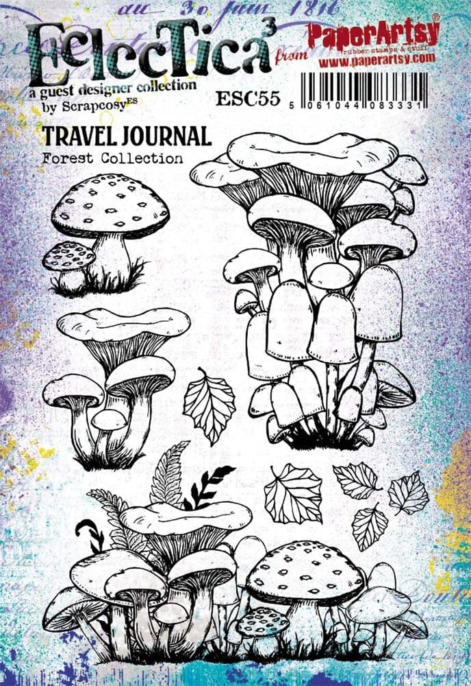 PaperArtsy - Scrapcosy 55 - Rubber Cling Mounted Stamp Set