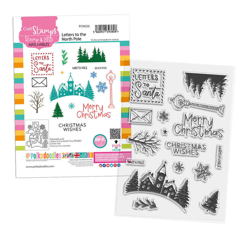 Polkadoodles - Clear Polymer Stamp Set - A6 - Letters to the North Pole