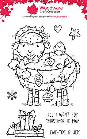 Creative Expressions - Woodware - Clear Stamps - A6 - Woodware - Françoise Read - Ewe Christmas