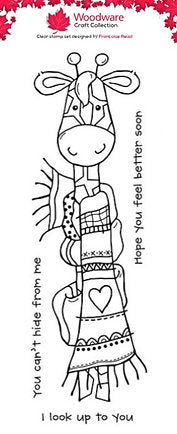 Woodware - Clear Stamps - DL - 2.6 x 8 - Geraldine Giraffe