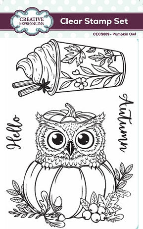 Creative Expressions - A6 - Clear Stamp Set - Autumn Collection - Pumpkin Owl