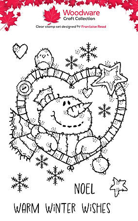 Creative Expressions - Woodware - Clear Stamps - A6 - Woodware - Françoise Read - Snowman Heart