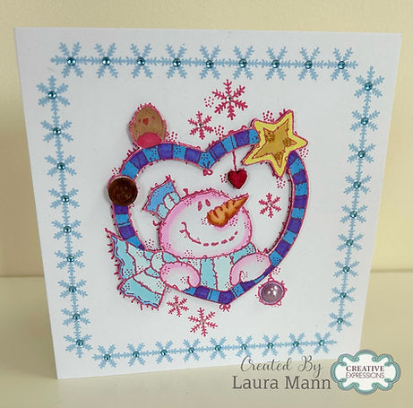 Creative Expressions - Woodware - Clear Stamps - A6 - Woodware - Françoise Read - Snowman Heart