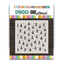 Polkadoodles - 6 x 6 Stencil - Cute Christmas Trees