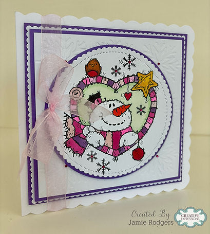 Creative Expressions - Woodware - Clear Stamps - A6 - Woodware - Françoise Read - Snowman Heart