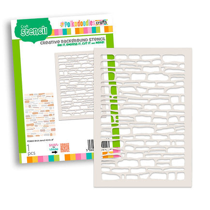 Polkadoodles - A5 - 6 x 8 Stencil - Brick / Stone / Wall