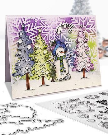 Polkadoodles - Clear Polymer Stamp Set - A5 - Ho Ho Ho Snowmen (stamps only)