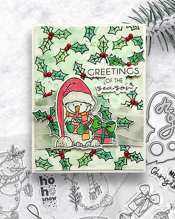 Polkadoodles - Clear Polymer Stamp Set - A5 - Ho Ho Ho Snowmen (stamps only)
