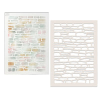 Polkadoodles - A5 - 6 x 8 Stencil - Brick / Stone / Wall