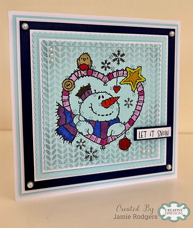 Creative Expressions - Woodware - Clear Stamps - A6 - Woodware - Françoise Read - Snowman Heart