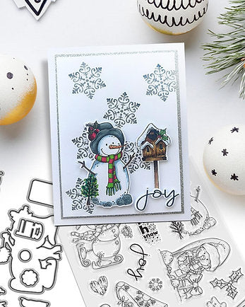 Polkadoodles - Clear Polymer Stamp Set - A5 - Ho Ho Ho Snowmen (stamps only)