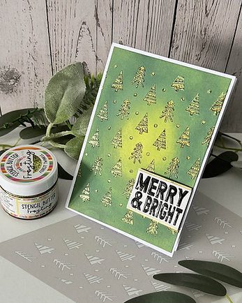 Polkadoodles - 6 x 6 Stencil - Cute Christmas Trees