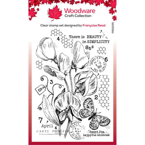 Woodware - Clear Stamps - A6 - Sweet Pea Postcard