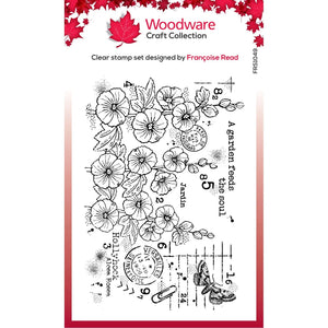 Woodware - Clear Stamps - A6 - Hollyhocks