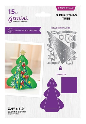 Crafter's Companion - 3D Boxes Dimensionals Die & Stencil - O'Christmas Tree
