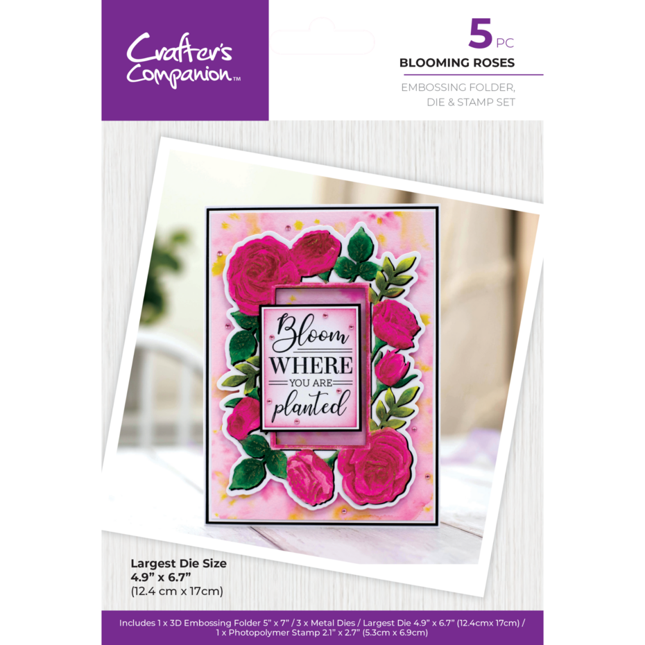 Crafter's Companion - Emboss, Stamp & Die Set - Blooming Roses