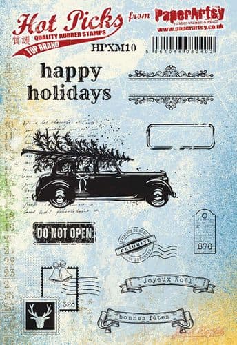 PaperArtsy - Hot Picks XMAS 10 - Rubber Cling Mounted Stamp Set