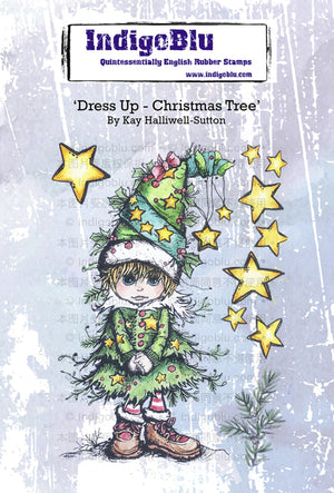 IndigoBlu - A6 - Cling Mounted Stamp - Dress Up Christmas Tree