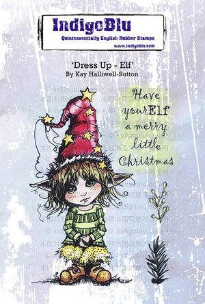 IndigoBlu - A6 - Cling Mounted Stamp - Dress Up Elf