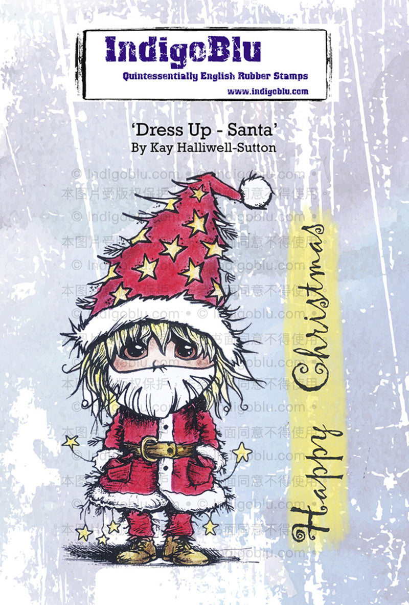 IndigoBlu - A6 - Cling Mounted Stamp - Dress Up Santa