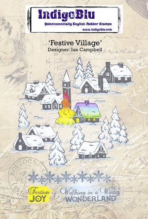 IndigoBlu - A6 - Cling Mounted Stamp - Festive Village